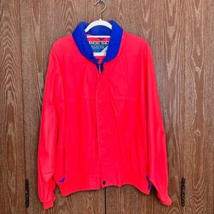 Vtg Pacific Trail Active Neon Pink Blue Windbreaker Jacket XL Athletic Pullover